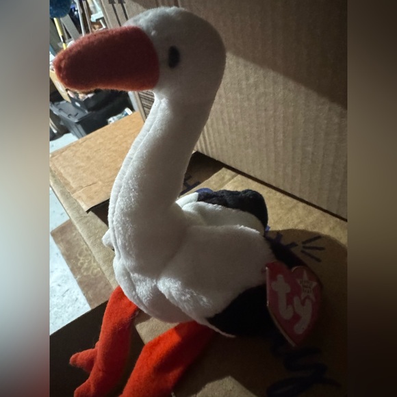1999 Ty Beanie Baby ‘Stilts’Plush Stork with Red and Black Accents - Picture 2 of 6
